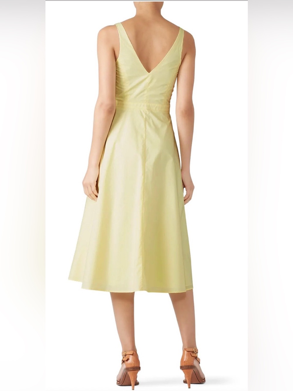 Amanda Uprichard Lisbon Yellow Button-Front Midi Dress - Picture 2 of 7